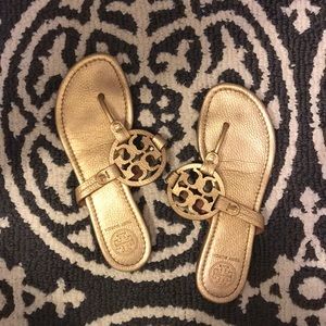 Tory Burch Miller Sandal in Metallic Gold